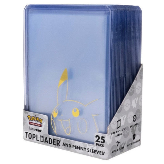 Ultra PRO Pikachu Foil Toploaders and Penny Sleeves 3" x 4" Combo Pack (25ct)