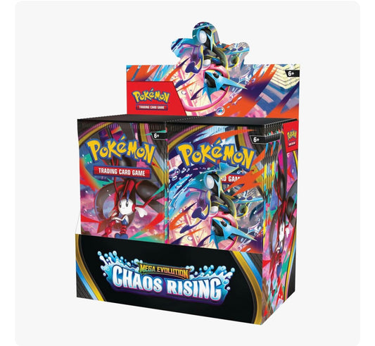 Pokémon Mega Evolutions Chaos Rising Booster Display