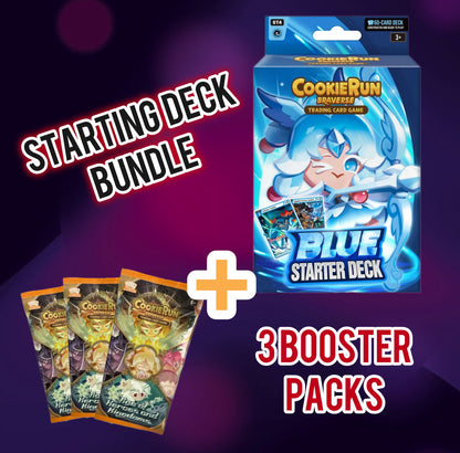 Cookie Run TCG Starter Deck and 3 Booster Pack Bundle- Ages of Heroes and Kingdoms