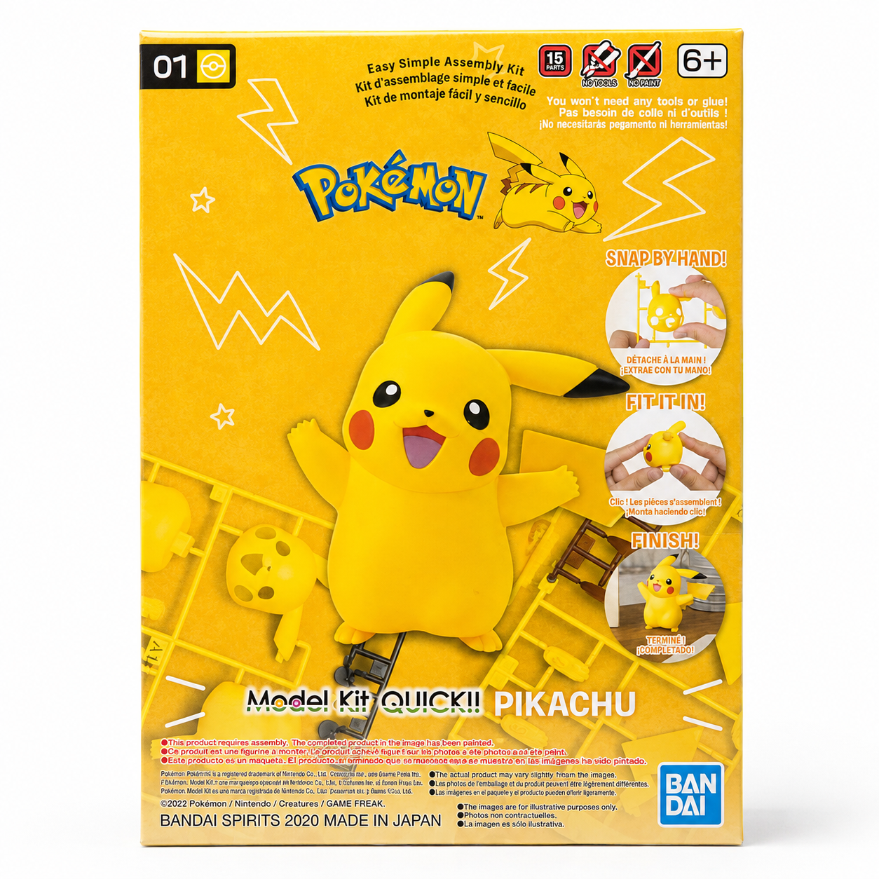 Bandai Pokémon Model Kit QUICK!! 01 Pikachu snap-fit model kit