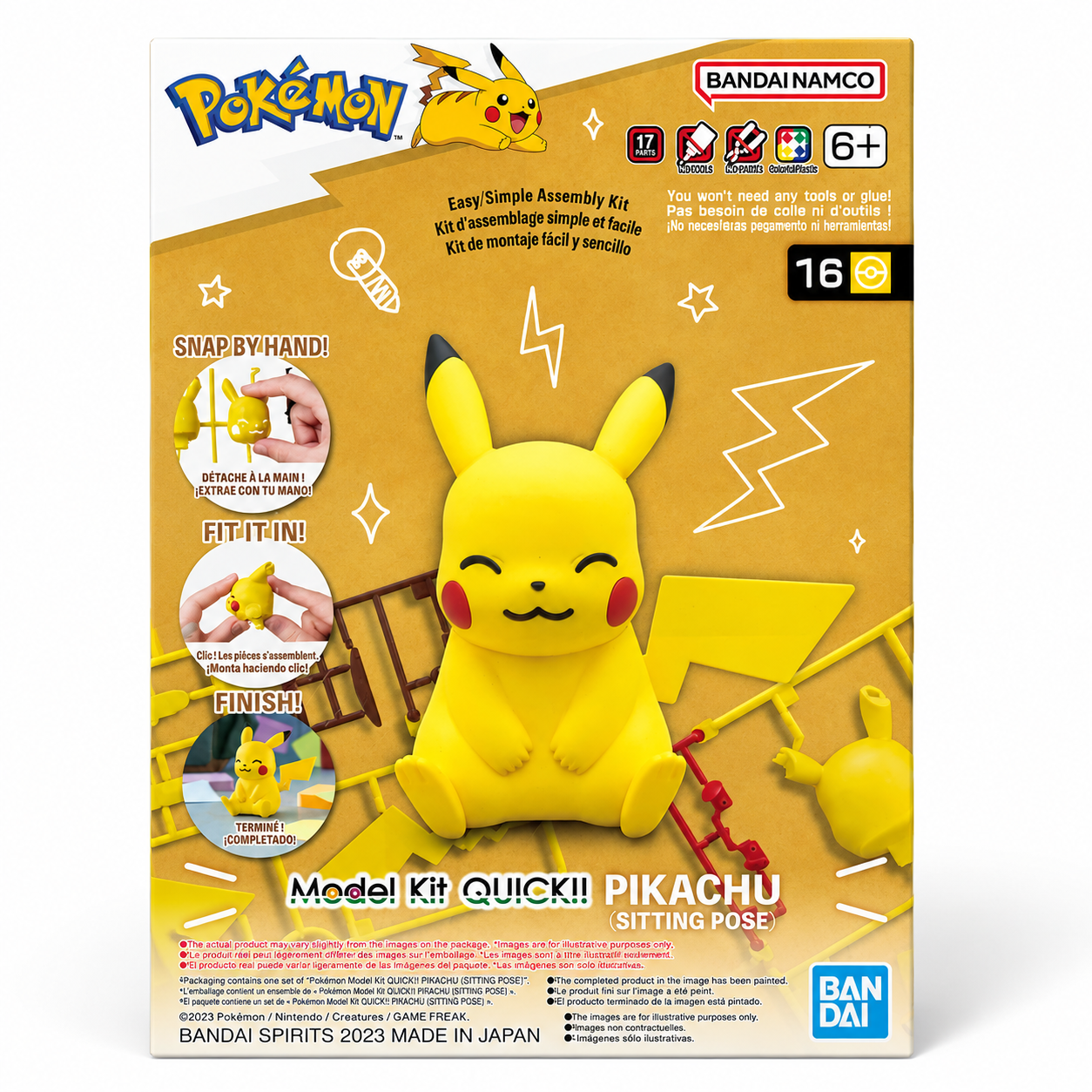 Bandai Pokémon Model Kit QUICK!! 16 Pikachu (Sitting Pose) snap-fit model kit
