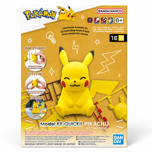 Bandai Pokémon Model Kit QUICK!! 16 Pikachu (Sitting Pose) snap-fit model kit
