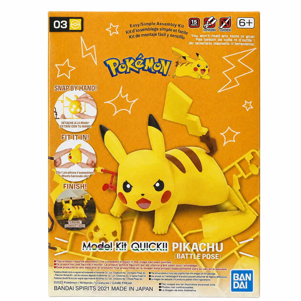 Bandai Pokémon Model Kit QUICK!! 03 Pikachu Battle Pose retail box