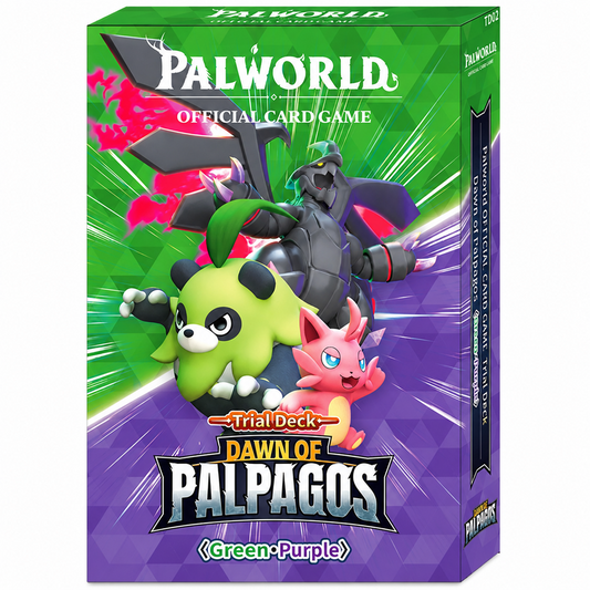 Palworld Official Card Game Dawn of Palpagos Green Purple Trial Deck