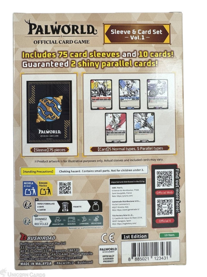 Palworld Official Card Game Sleeve and Card Set Vol. 1 sealed English retail package