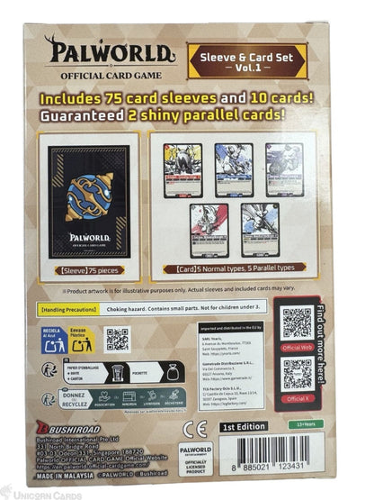 Palworld Official Card Game Sleeve and Card Set Vol. 1 sealed English retail package