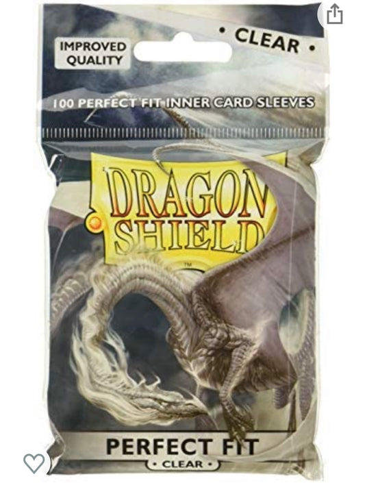 Dragon Shield Perfect Fit Inner Card Sleeves (Clear) Top or Side Loader
